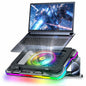 KeiBn Gaming Laptop Cooling Pad, Laptop Cooling Stand with 5.5inch External Cooling Fan, Rapid Cooling Laptop 15.6-19.3inch, Infinitely Variable Speed, 8 Height Stands, 4 USB Ports, Blue