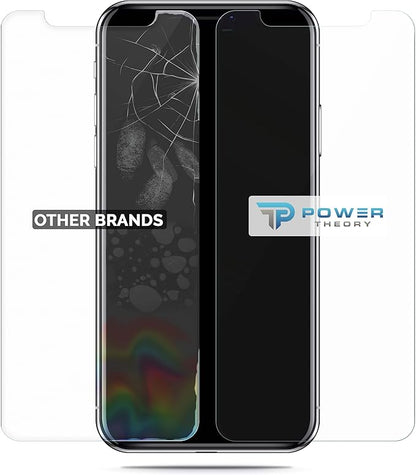 Power Theory Designed for iPhone X, iPhone Xs Screen Protector Tempered Glass [9H Hardness], Easy Install Kit, 99% HD Bubble Free Clear, Case Friendly, Anti-Scratch, 2 Pack