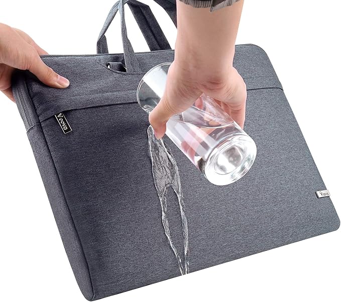Voova Laptop Bag 15.6 Inch, Waterproof Computer Sleeve Carrying Case with Shoulder Straps & Handle Compatible with Macbook Air 15 M2/M3/M4, MacBook Pro 15/16, 15-16 Inch Hp Dell Lenovo Asus, Grey