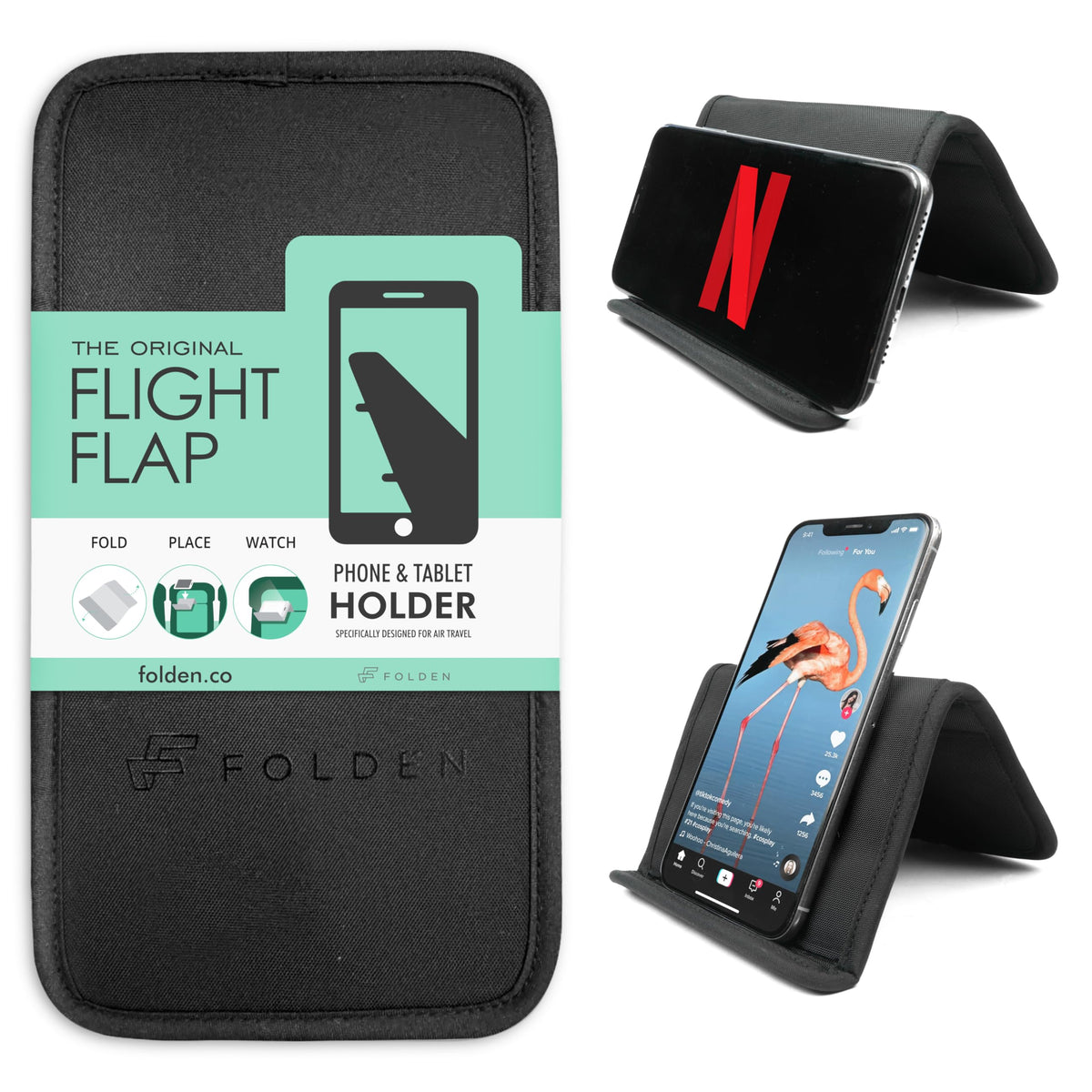 Flight Flap Airplane Phone Holder - Foldable Phone Stand for Plane Travel