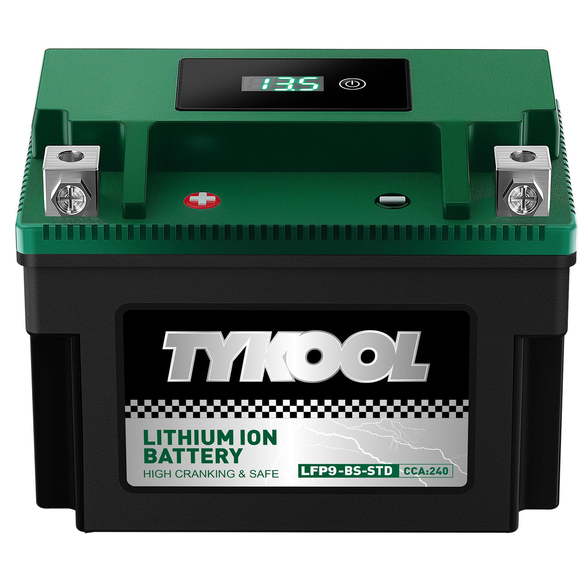 TYKOOL LFP30L-BS-STD Lithium Battery, Replaces YTX30L-BS, 650CCA 12Ah Fits for Motorcycle UTV ATV PWC, Compatible with Harley Touring Road King Moto Guzzi 1000cc Polaris Ranger RZR 800,Digital Readout