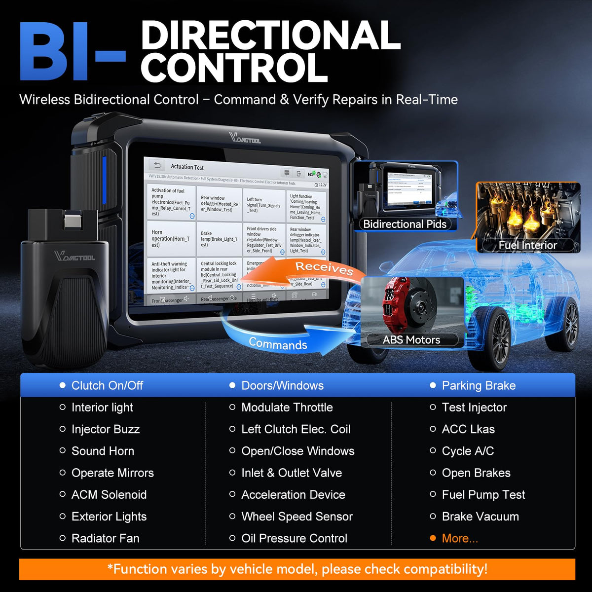 Bidirectional Scan Tool VDIAGTOOL VD70S, Wireless Diagnostic 39+ Resets