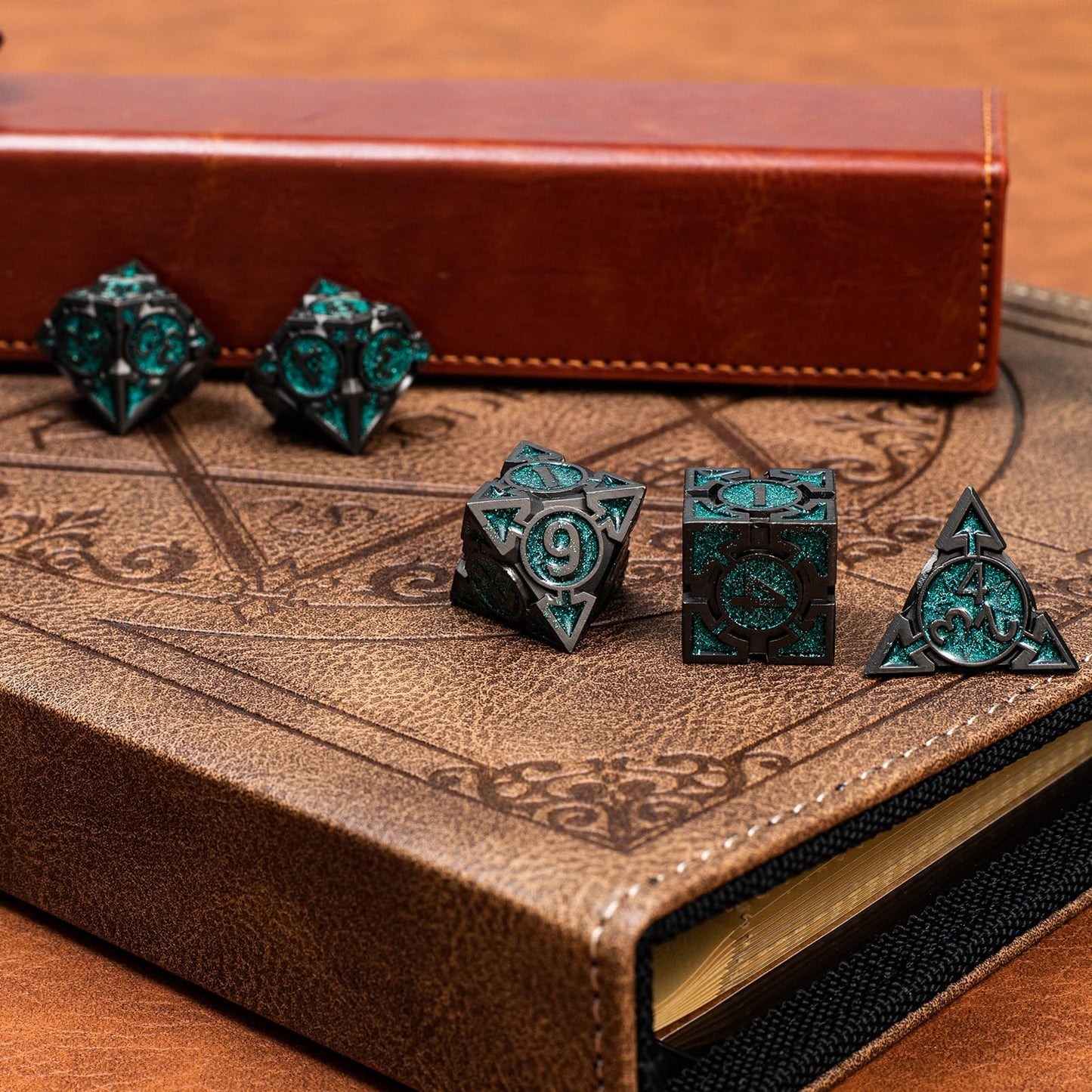 Rolledomain Metal DND Dice Set with Gift Box, Purple Black Sharp Edge Finish Heavy Polyhedral Dice, Designed for Dungeons & Dragons RPG DM and Players, for D&D, MTG RPG Meetings (Ranger)