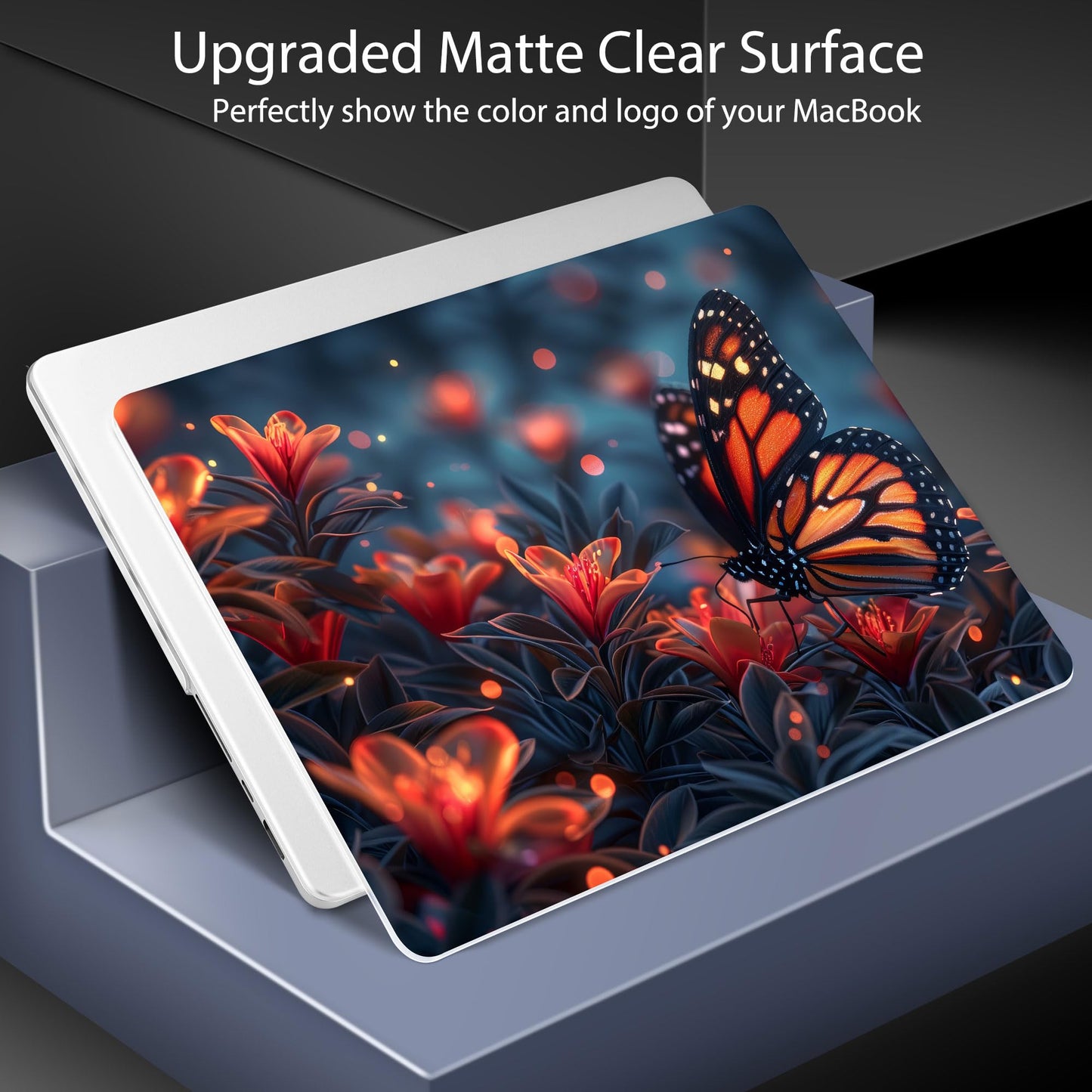 Lepeoac Case for 2026-2021 MacBook Pro 16-inch M5, Butterflies Flowers