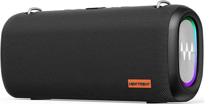 Vibe Pro Outdoor Bluetooth Speaker, 80W Peak Loud Portable Wireless Speaker, Waterproof IPX65, Deep Bass, RGB Lights, Studio Quality Sound Powered by Waves Audio, Party & Pool Ready (Black)