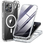 Miracase for iPhone 13 Case 6.1'',Full-Body Magnetic Clear Bumper Case with Built-in 9H Tempered Glass Screen Protector,Military Drop Protection Outdoor Phone Case — iPhone 12 Pro Max