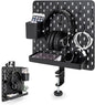 EHO Clamp-On Desk Pegboard, 13.5 x 14 inch Privacy Divider, Desk Partition Panel, No-Drill Desk Mounted Organizer, Combination Peg Board for Office, Gaming, Home, Plants, Black