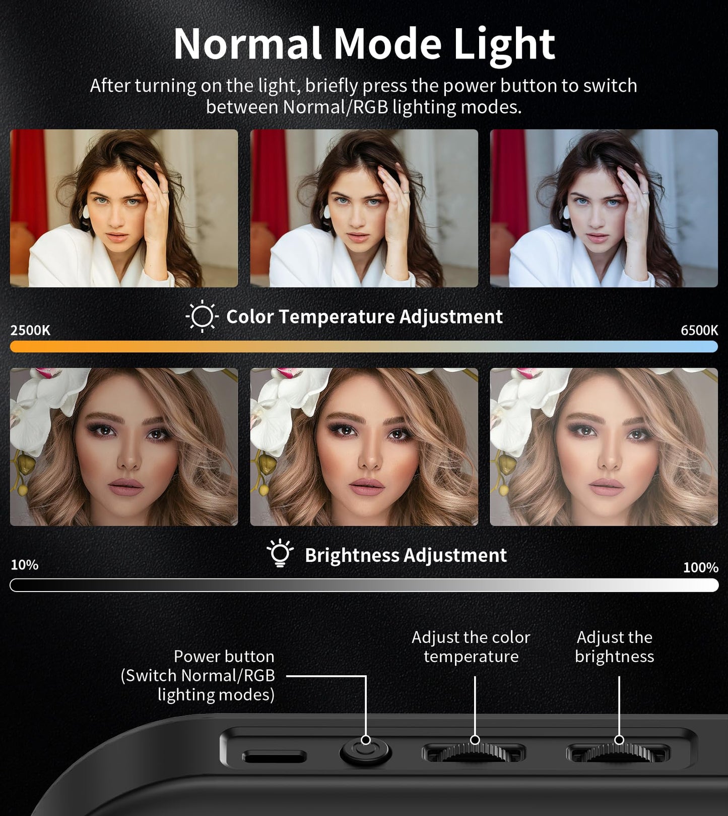 Magnetic 6000mAh Selfie Ring Light for iPhone 448LED RGB Light with Stand
