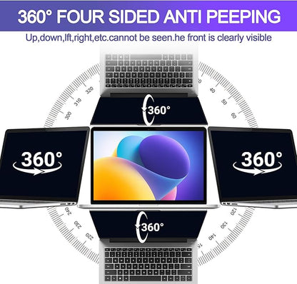 360° Privacy Screen Protector for Macbook Air 13.6/13 Inch (2022-2025, M2, M3，M4), Privacy Screen Filter for Macbook Air 13.6 Inch, Anti-Spy/Anti Fingerprint/Anti Blue Light/Anti Glare