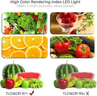 GVM Led Bi-Color Video Lights with APP Function, Variable CCT 2300K-6800K and 10%-100% Brightness with Digital Display for Video Studio Shooting, CRI97+ TLCI97 Led Light Panel +Barndoor