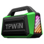 TPWIN Bluetooth Speaker - 80W Loud Rugged Outdoor Speakers, IPX6 Waterproof, 20H Playtime, Deep Bass, Lightshow, TWS, BT 5.3 Wireless, Portable for Travel Hiking Camping Beach Pool - Green