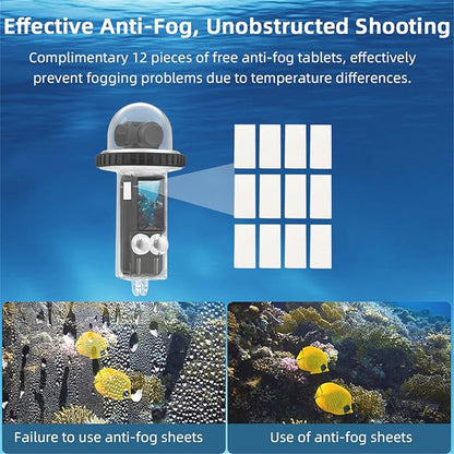 Generic 40M/131FT Dive Case Compatible for DJI Osmo Pocket 3 Waterproof Case Protective Underwater Diving Housing Cover Shell with Accessories for Osmo Pocket 3 Action Camera