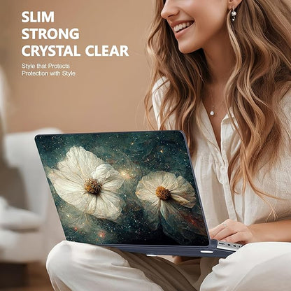 for MacBook Pro 16 inch Case 2021 2022 2023 2024 Release A3186 A3403 M4 A2991 M3 A2780 M2 A2485 M1 Pro/Max, Hard Shell Case with Screen Protector & Keyboard Cover, Sky Flower