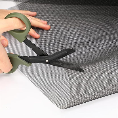 Window Screens Replacement Kit 47"x118" Adjustable Screen Mesh Easy DIY Project with Rolling Tool Spline for Sliding Doors Patio, Black