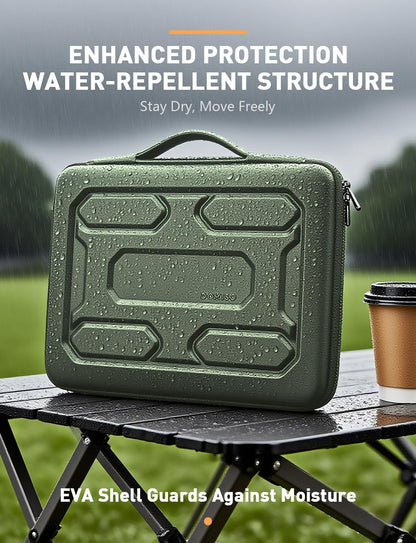 DOMISO 14 inch Laptop Sleeve with Handle Shockproof Computer Bag Waterproof EVA Protective Carrying Case for 14" ThinkPad E480/Yoga 920/13.5" Microsoft Surface Book/HP Pavilion 14 Stream 14, Green