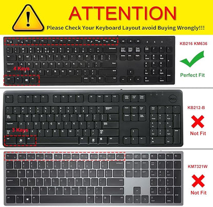 Dell Keyboard Cover & Skin for Wired KB216 & Wireless KM636, Inspiron AIO 3475/3670/3477 - Ombre Pink