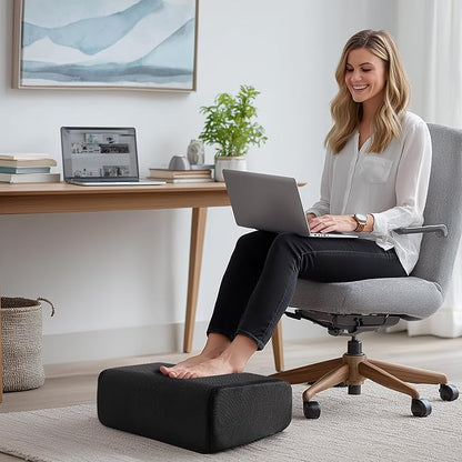 Ganondorf Foot Rest for Under Desk at Work Adjustable Foot Rest Under Desk Ergonomic Foot Stools for Under Office Desk Leg Pillow for Underdesk Footrest with Washable Cover, Mesh Black