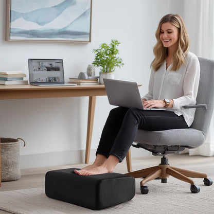 Ganondorf Foot Rest for Under Desk at Work Adjustable Foot Rest Under Desk Ergonomic Foot Stools for Under Office Desk Leg Pillow for Underdesk Footrest with Washable Cover, Mesh Black