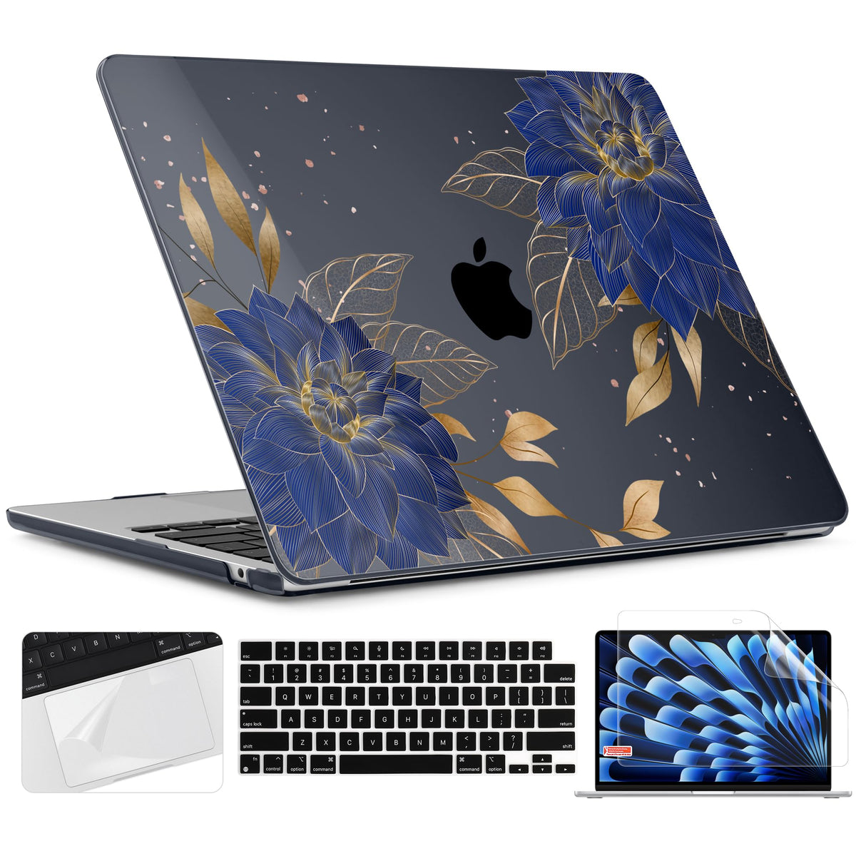 TWOLSKOO for MacBook Air 13 inch Case M5 2026 M4 2025 M3 M2 2024-2022 A3449 A3240 A3113 A2681, Plastic Hard Shell & Keyboard Cover & Screen Film for MacBook Air 13.6 inch Case, Creative Brain