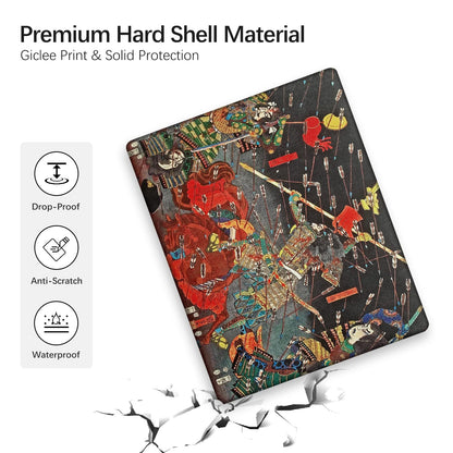 Berkin Arts Compatible with MacBook Air 13 inch Cover, 2022-2018 Release A1932 with Touch ID with Keyboard Cover & Screen Protector Ukiyo-e (The Kusunoki's Final Attack by Kuniyoshi)