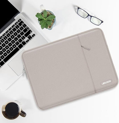 MOSISO Laptop Case 13.3 inch, 13-13.3 inch Laptop Sleeve Compatible with MacBook Air/Pro 13 / Pro 14, HP Dell ASUS Lenovo Notebook, Polyester Vertical Computer Sleeve Bag with Pocket, Stone Gray