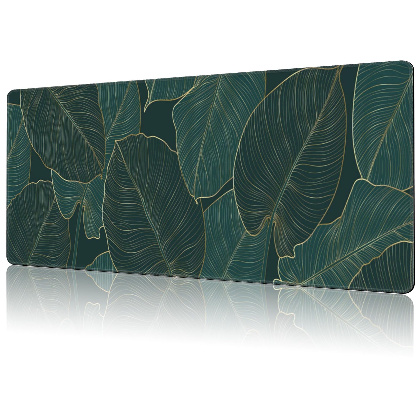 NIYLYNSYN Mouse Pad Large Monstera Line Art Non-Slip Gaming Desk Mat with Stitched Edge Laptop Keyboard Desk Pad for Work Home Gaming (35.4 x 15.7 Inches)