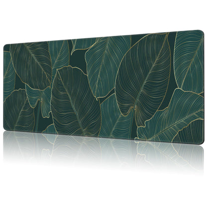 NIYLYNSYN Mouse Pad Large Monstera Line Art Non-Slip Gaming Desk Mat with Stitched Edge Laptop Keyboard Desk Pad for Work Home Gaming (35.4 x 15.7 Inches)