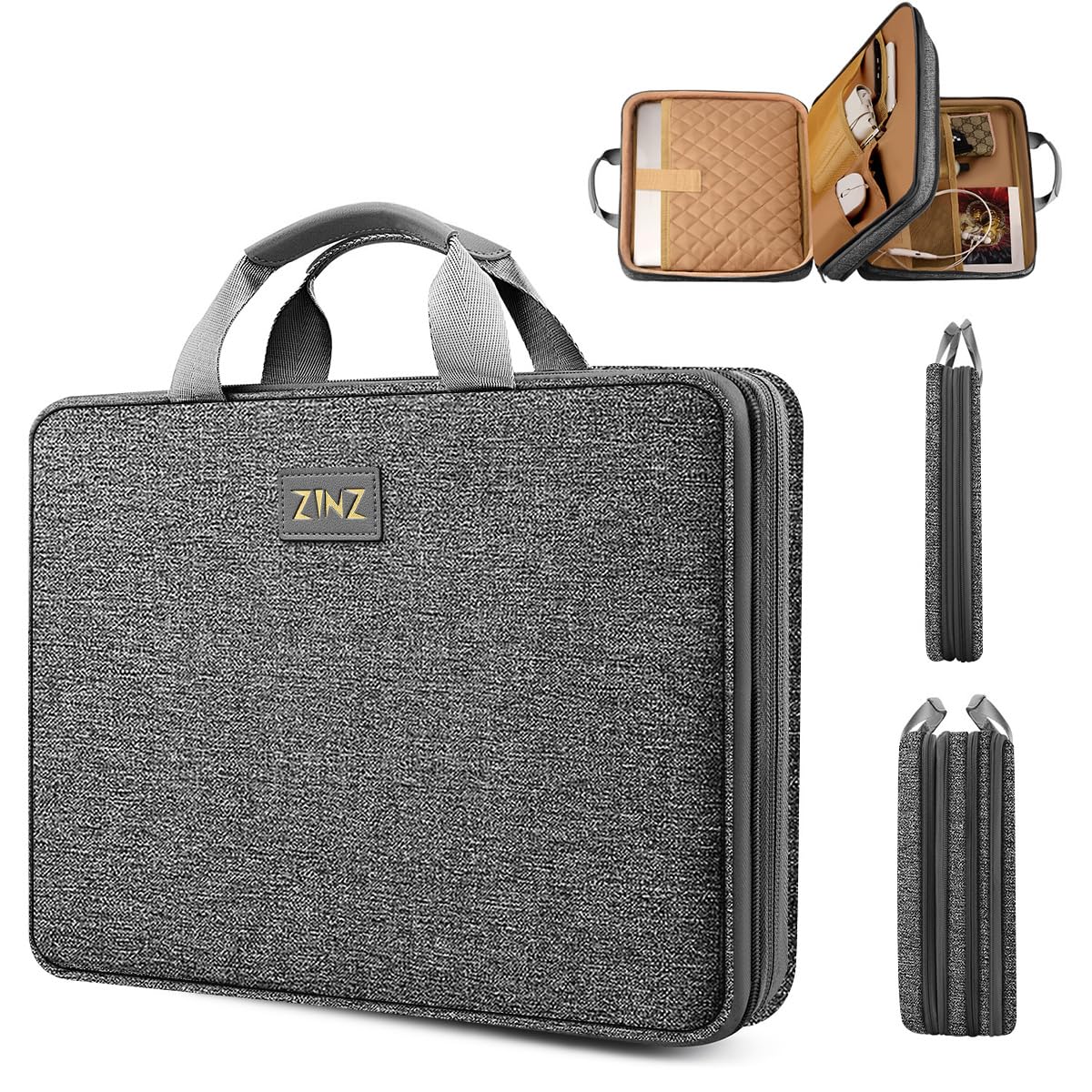 ZINZ Slim Expandable Laptop Case 15.6 Inch Sleeve Upgraded Protective Durable Recycled Carrying Case Compatible with MacBook 15" & 16" and Most 15" 15.6" 16" Notebook,D01G01