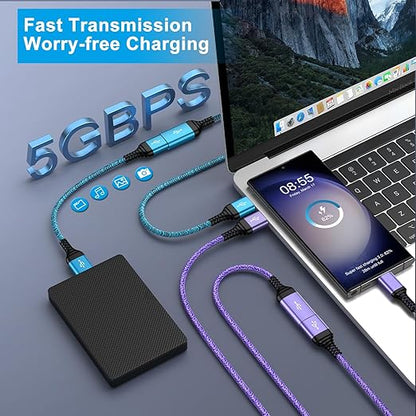 USB Extension Cable 6FT, 2Pack USB Extender USB3.0 Extension Cord Type A Male to Female Extender Cable 5Gbps High Speed Data Transfer for Gamepad,Keyboard,Webcam,Mouse,Camera,Flash Drive,Hard Drive