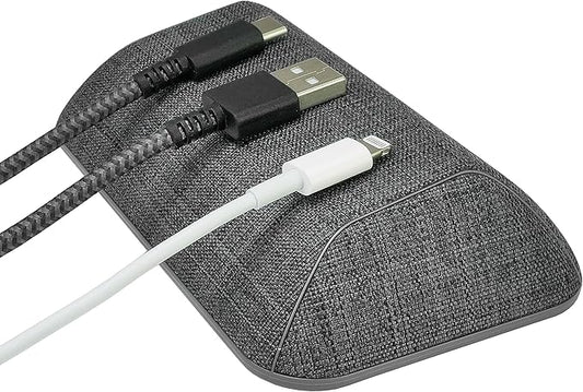 Smartish® Magnetic Cord Holder - Bigger Cable Wrangler Organizer with Magnet Clips for Charger Management on Desktop, Nightstand, or Side Table - Holds 6+ Cables - No. 2 Pencil Gray