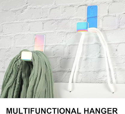 Weewooday 4 Pieces Headphone Hanger Holder Desk Adhesive Headphone Hook Wall Mount Headset Stand Acrylic Holder with Glues for General Purpose Game Earphone(Colorful)