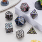 Maywin DND Dice Set Dungeons and Dragons Dice d20 Metallic Stripes Dice w/ Gift Case, Polyhedral Dice Sets Tabletop Games D&D Dice MTG Pathfinder Role Playing Game (Antique Red Copper Seven Colors)