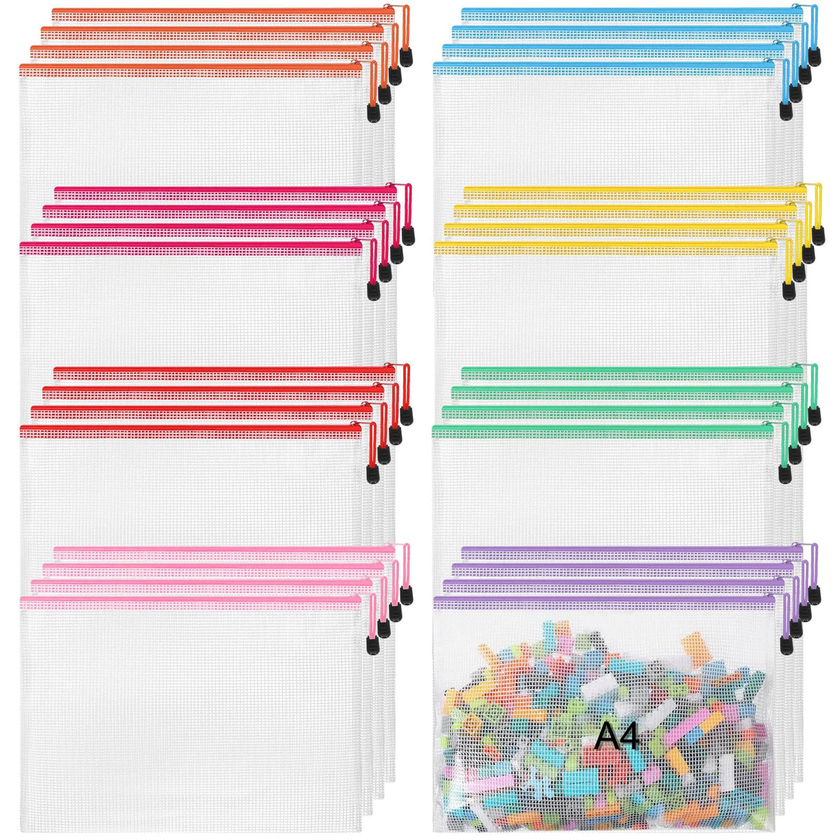 Jetec 32 Mesh Zipper Bags Bikini, Grey, 7.5 x 5 Inch, 32 Pcs