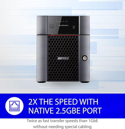BUFFALO TeraStation Essentials 4-Bay Value-Focused Desktop NAS 32TB (4x8TB) with Hard Drives Included