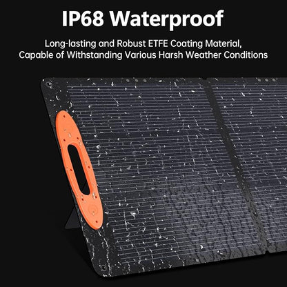 N-Type 16BB 100W Portable Solar Panel 18V Mono ETFE Foldable Solar Panel,25% High Efficiency IP68 Waterproof for Camping Outdoor RV Blackout