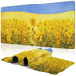 Purple Groovy Flowers Desk Mat,Large Vintage Floral Gaming Keyboard Mouse Pad,Non-Slip Rubber Base Desk Pad Thick Stitched Edges Waterproof Mousepad Mouse Mat 31.5"x11.8"
