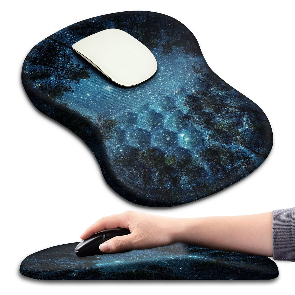 KUOSGM Mouse Pad Wrist Support, Ergonomic Mouse Pad with Massage Dot, Comfortable Computer Mouse Pad for Laptop, Wrist Rest Pain Relief Mousepad with Non-Slip PU Base for Office & Home, 12 x 8 in