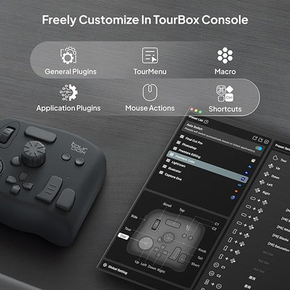 TourBox NEO - Custom Controller for Photo Video Editing, Color Grading, Ilustration, MacOS/Windows, Photoshop Lightroom Davinci Resolve After Effects Premiere FCPX Programmable Keyboard Bundle