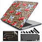 DONGKE Compatible with MacBook Pro 16 Inch Case (2026-2021 Release, M5 M4 M3 M2 M1 Pro/Max Chip), Plastic Hard Shell Cover with Keyboard Cover & Screen Protector for MacBook Pro 16", Garden Florals