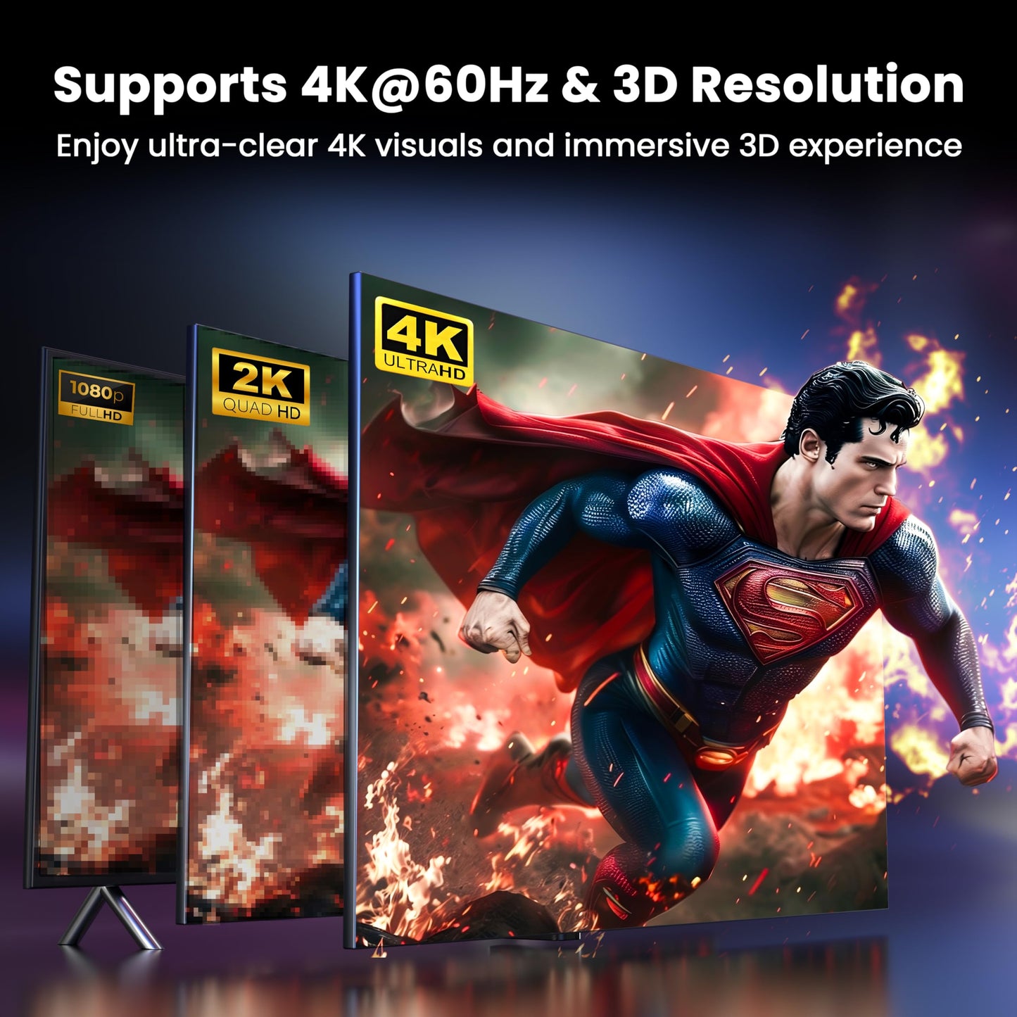 4K HDMI Splitter 1x4 withEDID, 4K@60Hz HDR HDMI 2.0 18Gbps HDMI Duplicator Support HDCP 2.3 for Switch2 Apple TV, PS5... (Uncompressed, Zero-Latency, No Loss of Image Quality 1 in 4 Out)
