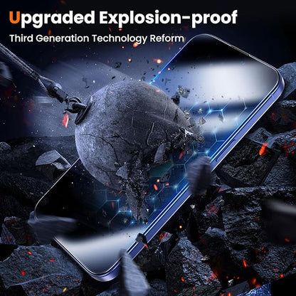 UniqueMe for iPhone 16 Plus Screen Protector - [Military Grade Shatterproof & 9H+ Hardness] Screen Protector 16 Plus Tempered Glass Full Coverage Protection, Easy Installation, 2 Packs