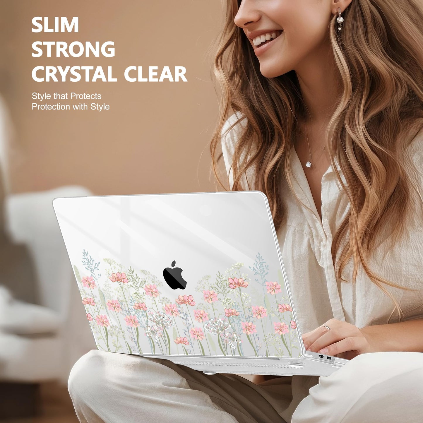 Lepeoac Case for MacBook Pro 13 inch Case M2 2022-2016 A2338 M1 A2251 A2289 A2159 A1989 A1708 A1706, Plastic Hard Shell + Keyboard Cover + Dust Plug, Floral C322