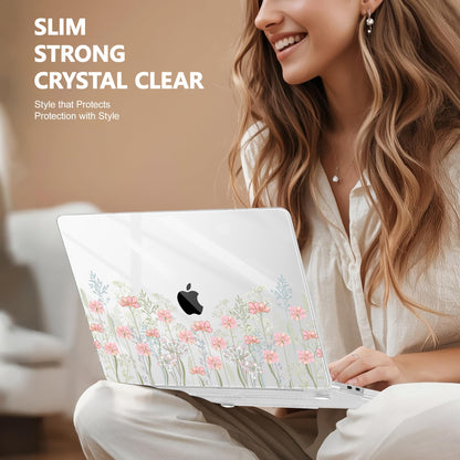 Lepeoac Case for MacBook Pro 13 inch Case M2 2022-2016 A2338 M1 A2251 A2289 A2159 A1989 A1708 A1706, Plastic Hard Shell + Keyboard Cover + Dust Plug, Floral C322
