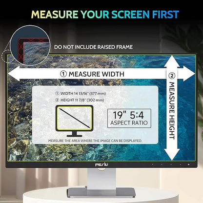 Peslv [2-Pack] 19 Inch Privacy Screen for Computer Monitor 5:4 Aspect Ratio, Eye Protection Anti Blue Light Glare Shield, 19inch Removable Black Blackout Anti Spy Desktop Security Private Filter