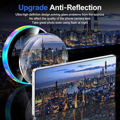 for Samsung Galaxy S25 Ultra Camera Lens Protector, Individual Metal Ring Tempered Glass Lens Cover, [Strong Adsorption] Scratch Resistant Ultra-Thin HD Clear Lens Cover, 1 Set-Colorful Ring