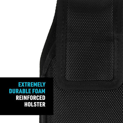 Nite Ize Clip Case Hardshell Universal Rugged Holster - Protective Phone Holder with Belt Clip - Holster for Men's & Women's Belts - Utility Belt Phone Pouch - X-Large, Black