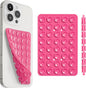 SUCKY Silicone Suction Phone Case Adhesive Mount - Anti-Slip Holder, Hands-Free Fidget Toy, Phone Accessory for iPhone and Android (Hot Pink, Double V2)