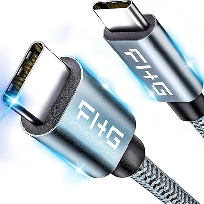 FHG USB-C to USB-C Cable - 6FT, 2Pack PD 60W/3A Fast Charging, 5Gbps Data Transfer, Compatible with Android Auto/iPhone 15