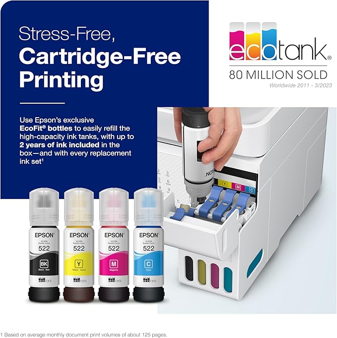 Epson EcoTank ET-4800 Wireless All-in-One Cartridge-Free Supertank Printer with Scanner & EcoTank ET-3850 Wireless Color All-in-One Cartridge-Free Supertank Printer with Scanner