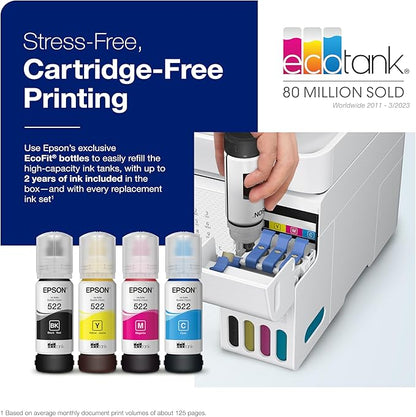 Epson EcoTank ET-4800 Wireless All-in-One Cartridge-Free Supertank Printer with Scanner & ® Workforce® Pro WF-3820 Wireless Color Inkjet All-in-One Printer, Black Large